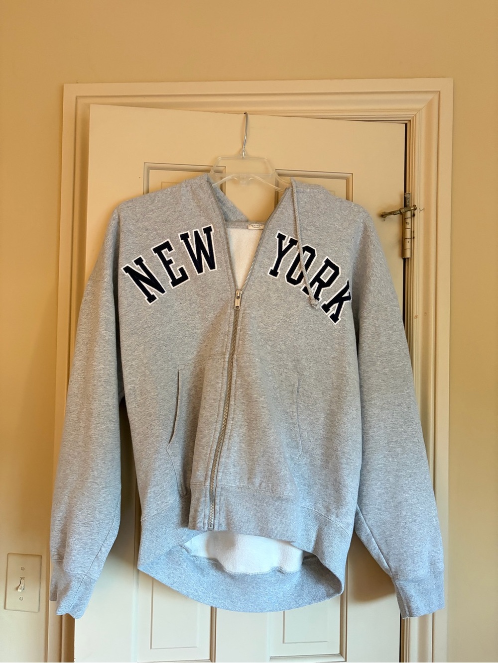 PacSun Gray "New York" Zip-Up Hoodie